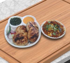 4 Pcs Litti + Sabji