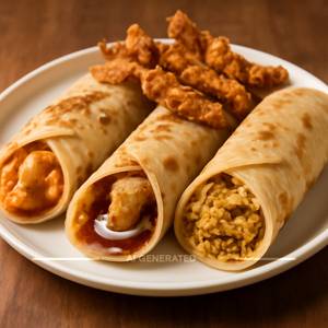 Butter Chicken Roll  + Chicken Fry Roll + Chicken Mughlai Roll