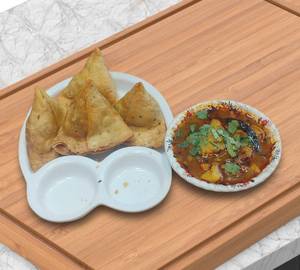 4 Pcs Samosa + Sabji