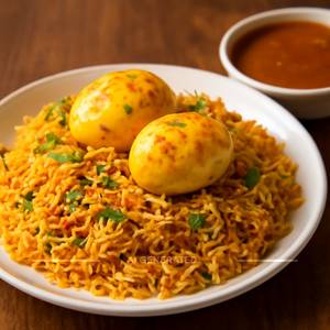 Egg biryani with gravy