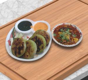 4 Pcs Palak Litti + Sabji