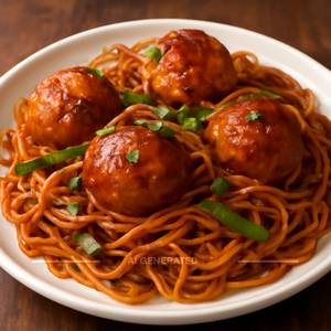 Egg manchurian noodles