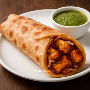 Paneer garlic tikka roll