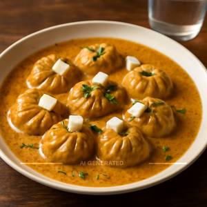 Paneer Afghani Gravy Momos