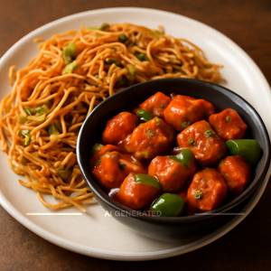 Chilli Paneer with Veg Noodles