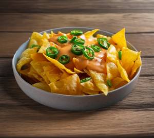 Cheese dip nachos
