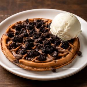 Oreo Nutella Waffle With Ice Cream