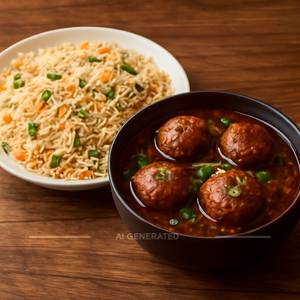 Veg Munchurian With Veg Fried Rice