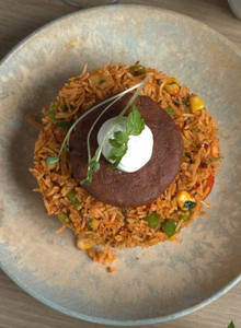 Mexican Rice With Kidney Bean Shami Kabab