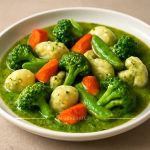 Fresh Vegetables In Parsley Sauce