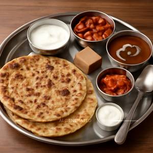 Onion Paratha Thali