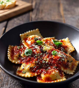 Ravioli Al Pomodora - Spinach & Ricotta Cheese (contains Egg)