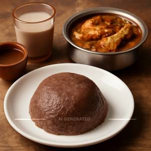 Ragi Sangati With Natu Kodi Pulusu