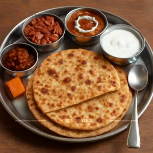 Paneer Paratha Thali