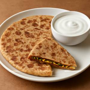 Veg Stuff Paratha With Dahi