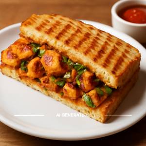 Paneer Tikka Pizza Sandwich