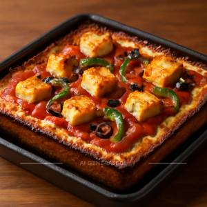 Peppy Paneer Detroit Pizza