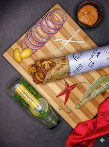 Masala Ghee Mushroom Roll With Mint Mojito