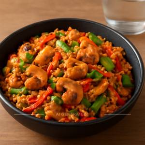 Szechwan Mushroom Chicken Rice