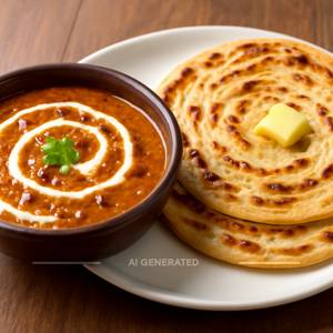 Dal Makhani With 2 Laccha Paratha Combo