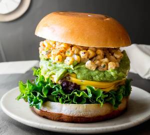 Corn cheese grilled burger