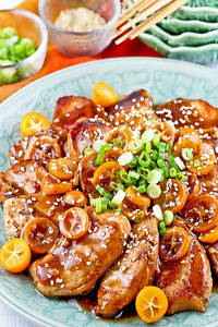 Stir- Fried Chicken With Soy Kumquat Sauce