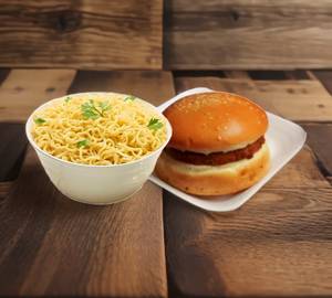 Aloo Tikki Burger + Plain Maggi