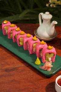 Broccoli Tempura & Avocado Pink Rice Sushi