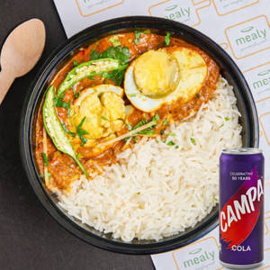 Egg Curry Rice Bowl + Drink Combo