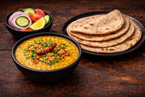 Dal Fry Small + Phulka (5pcs)+salad