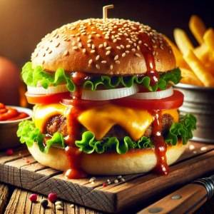 Tandoori veg cheese burger