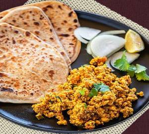 Paneer bhurji+2 palen paratha