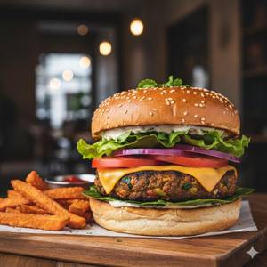 Spicy paneer burger