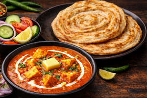 Paneer Butter Masala Small + Lacha Paratha (2pcs)+salad