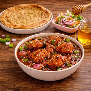 Lachha Paratha + Honey Chicken + Salad