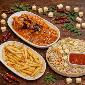 Veg Noodles +paneer 65 + French Fries