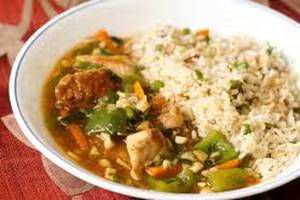 Fried Rice With Garlic Chicken