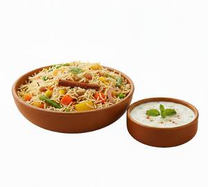 Veg Pulao With Raita (Jain)