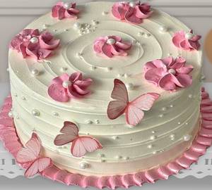 Flower Design Rasmalai Butterfly Theme Cake