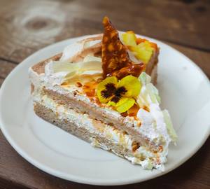 Butterscotch egg less cake butter cream cake