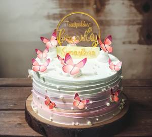 Birthday Anniversary Customize Butterfly Red Velvet Cake