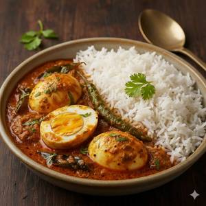 Egg Curry + Steam Rice