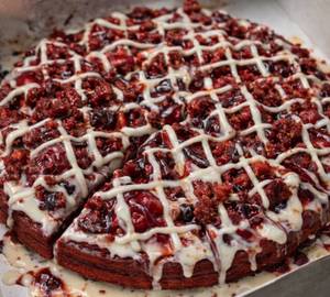 Berry Red Velvet Waffle Cake