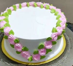Birthday Anniversary Flower Vanilla Cake