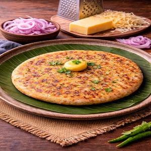 1 Onion Cheese Paratha With Raita