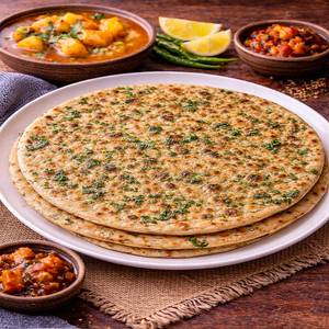 1 Ghee Methi Paratha With Aloo Sabzi