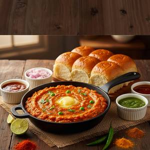 Butter Pav Bhaji [2 Pav] With Sweet Lassi