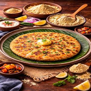 1 Ghee Sattu Paratha With Raita
