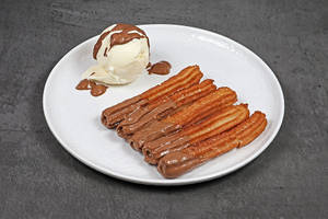 Chocolate Filled Churros With Ice Cream