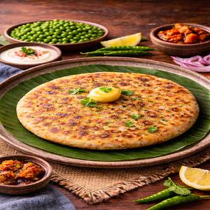 1 Ghee Green Peas Paratha With Raita